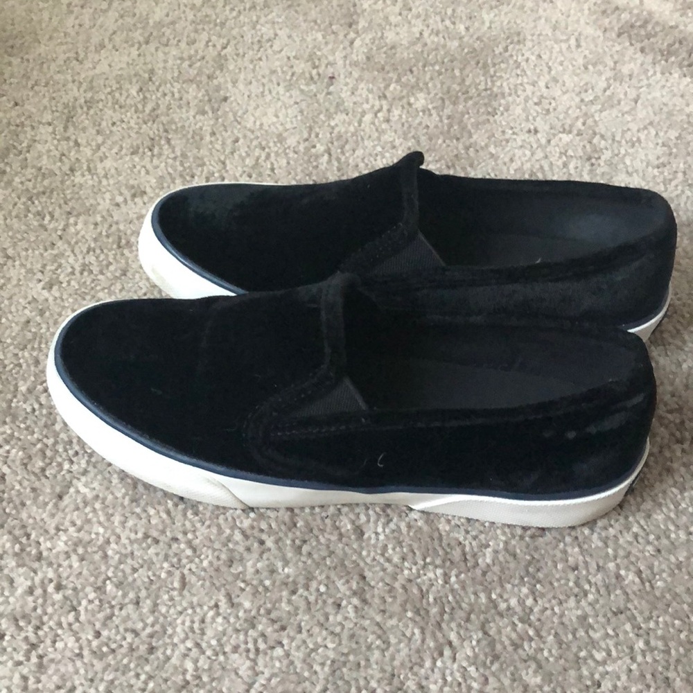 Black Velvet Sperry Slip-on Sneakers
